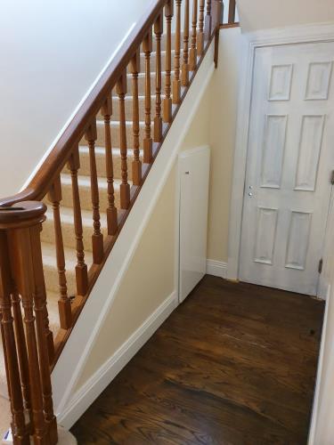 banisters painted from white a dark varnish